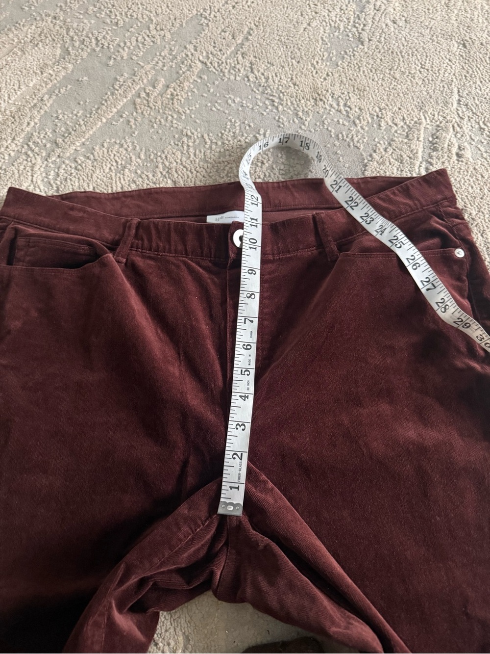 J. Jill corduroy pants burgundy straight leg XL - Picture 7 of 9